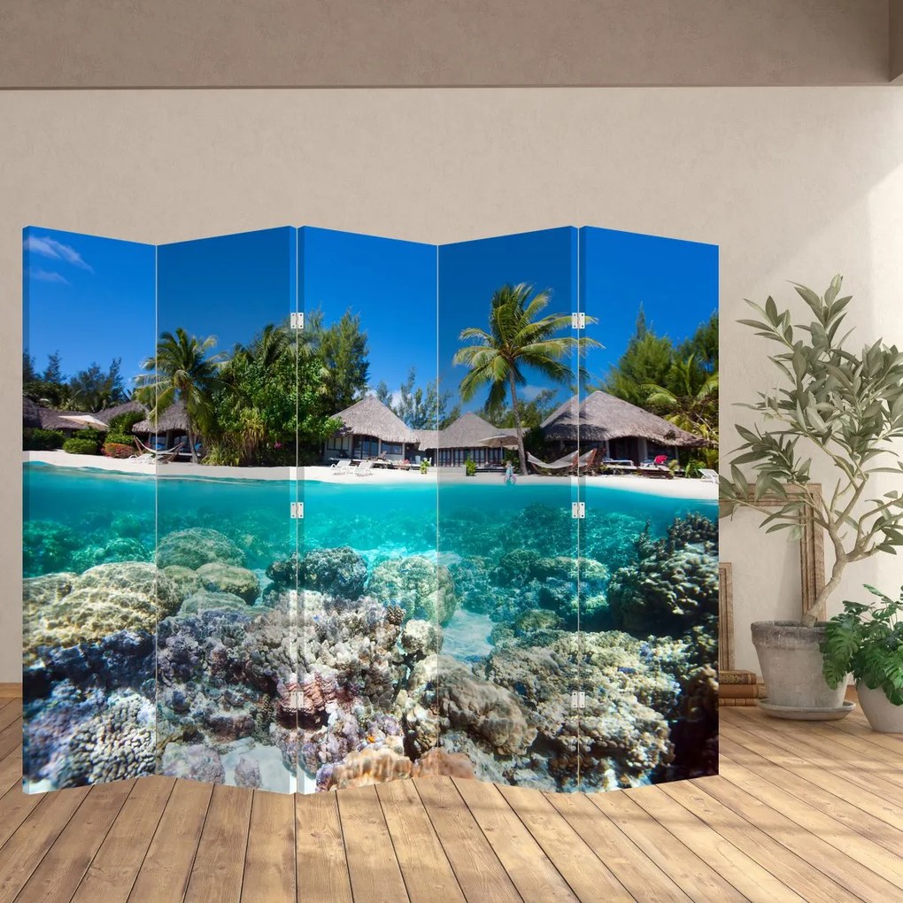 Paravan - Plaja pe insulă tropicală (210x170 cm)