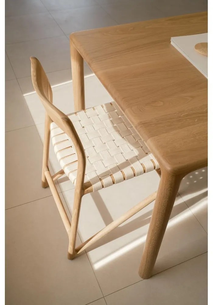 Masă de dining din lemn de stejar 90x200 cm Derven – Gazzda