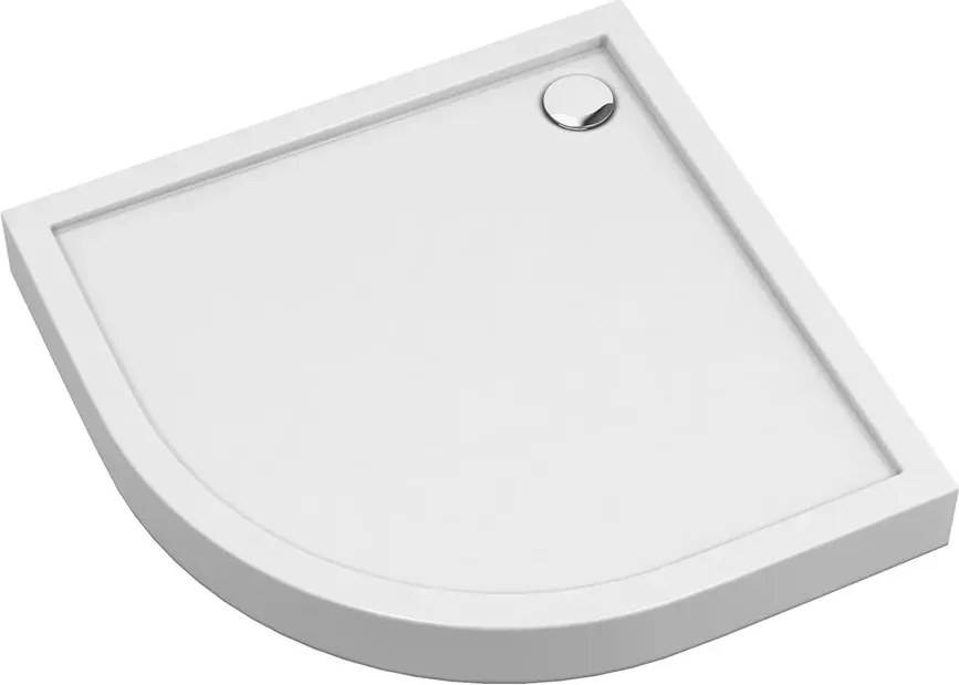Cadita dus semirotunda  Omnires Camden alb  80x80 cm