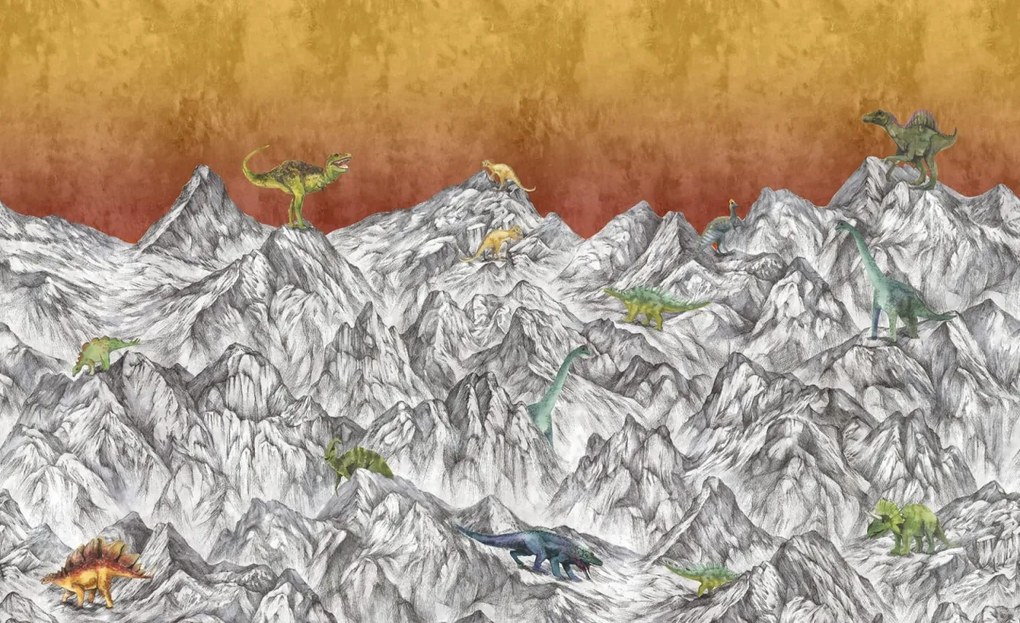 Fototapet, Dinosaur Mountain, Volcano, Rebel Walls
