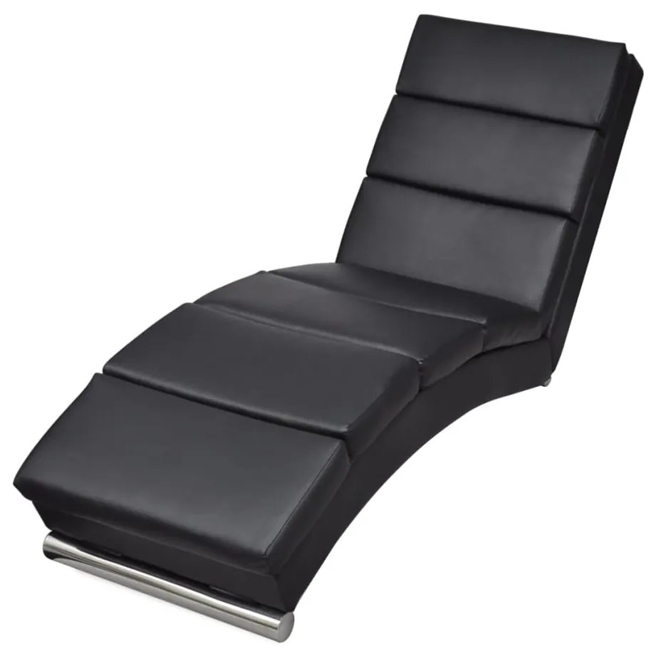 240711 vidaXL Șezlong, negru, piele ecologică