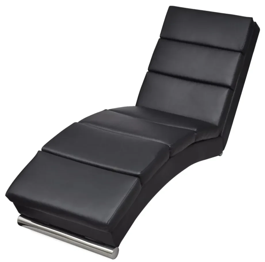 240711 vidaXL Șezlong, negru, piele ecologică