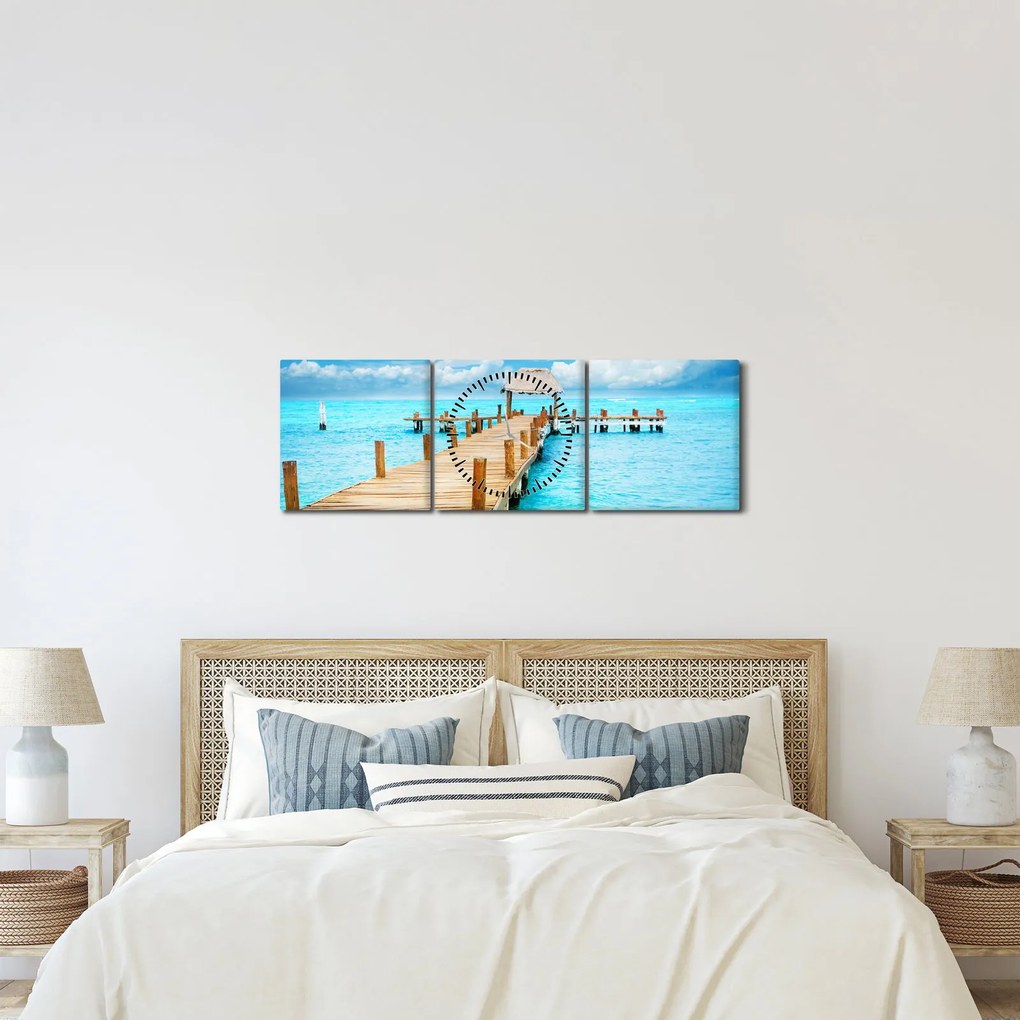 Tablou - Ponton (cu ceas) (90x30 cm)