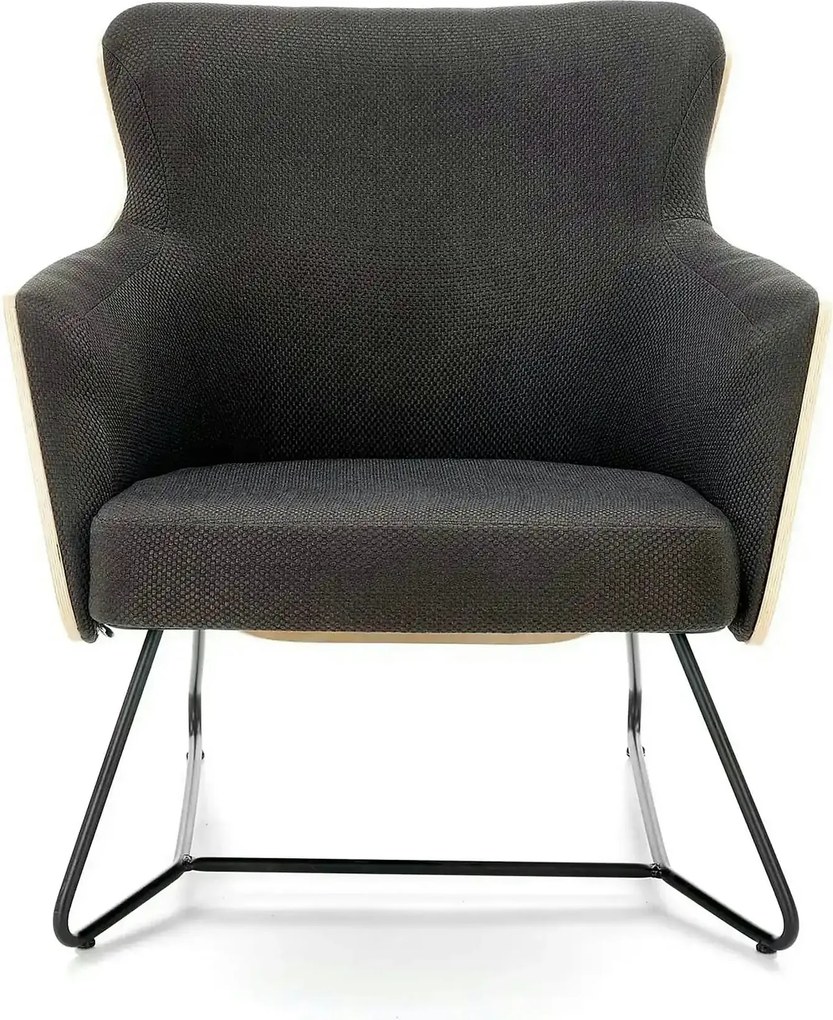 Fotoliu CHILLOUT, gri inchis, stofa, 74x67x79 cm
