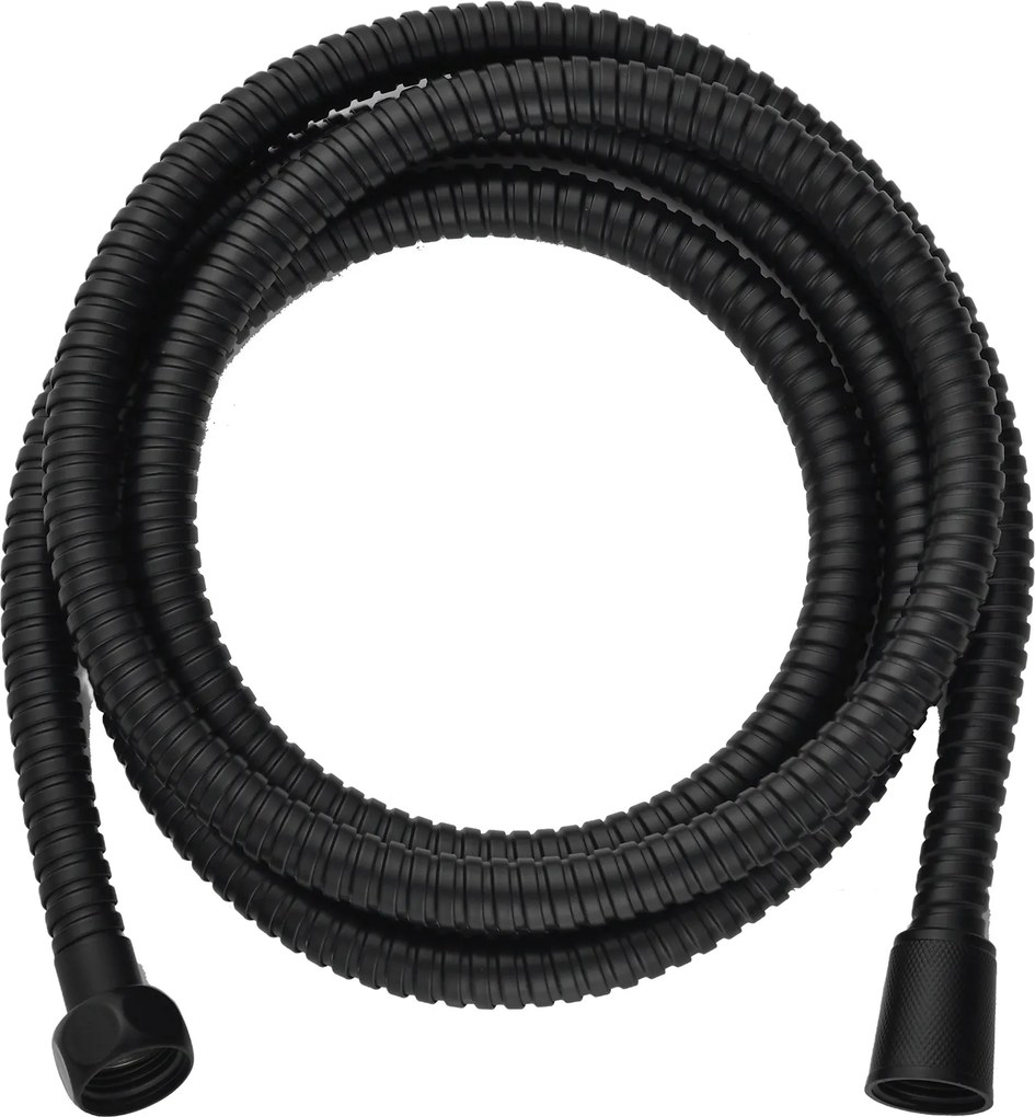 Furtun de duș din oțel inoxidabil negru, 200 cm