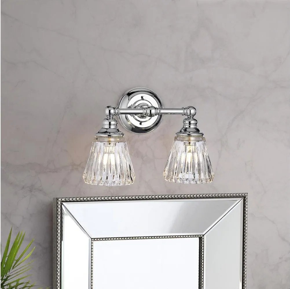 Quintiesse QN-KEYNES2-BATH-LED Lampă de perete pentru baie KEYNES 2xG9/3W/230V IP44 crom lucios