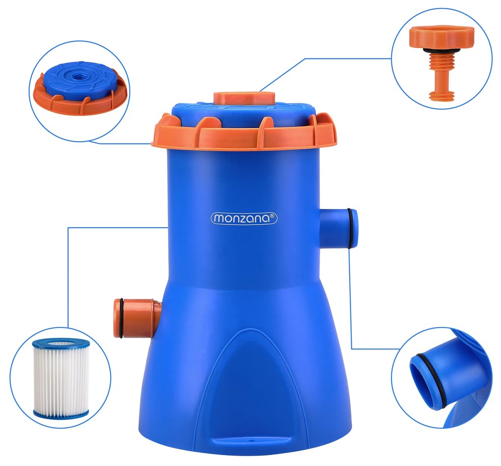 Deuba Pompa filtru piscina MZP40 albastru/portocaliu 3.400L/h