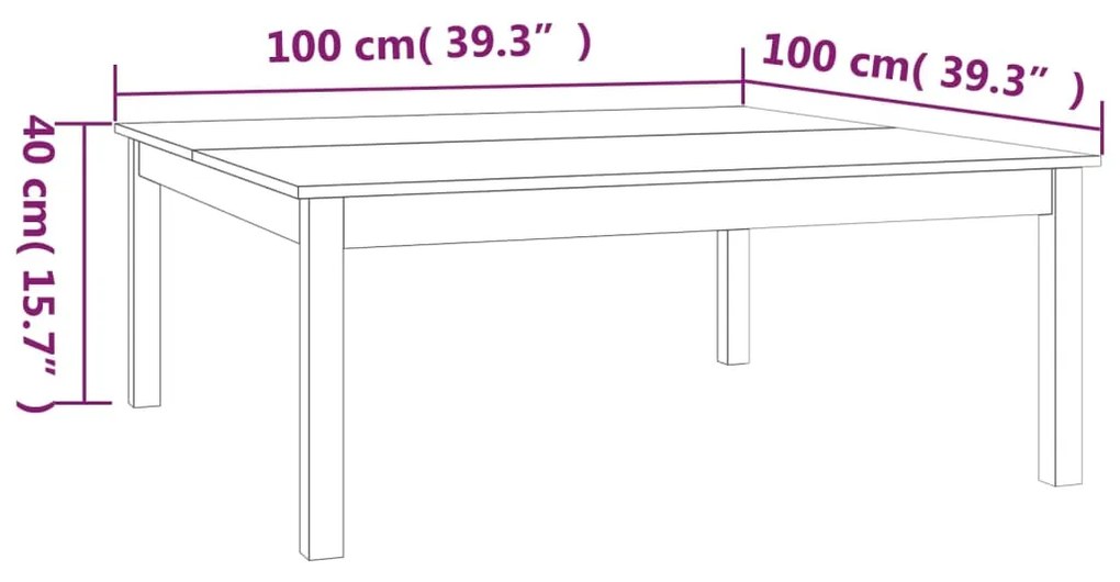 Masuta de cafea, gri, 100x100x40 cm, lemn masiv de pin 1, Gri, 100 x 100 x 40 cm