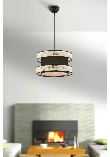 Pendul pe cablu HALO 1xE27/60W/230V negru/crem