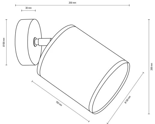 Spot-Light 66791174 - Aplică de perete cu spot BOHO, 1xE27/25W/230V, stejar