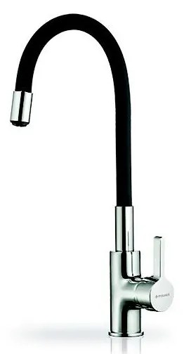 Pyramis 90919638 - Baterie chiuvetă FLESSI negru cu braț flexibil