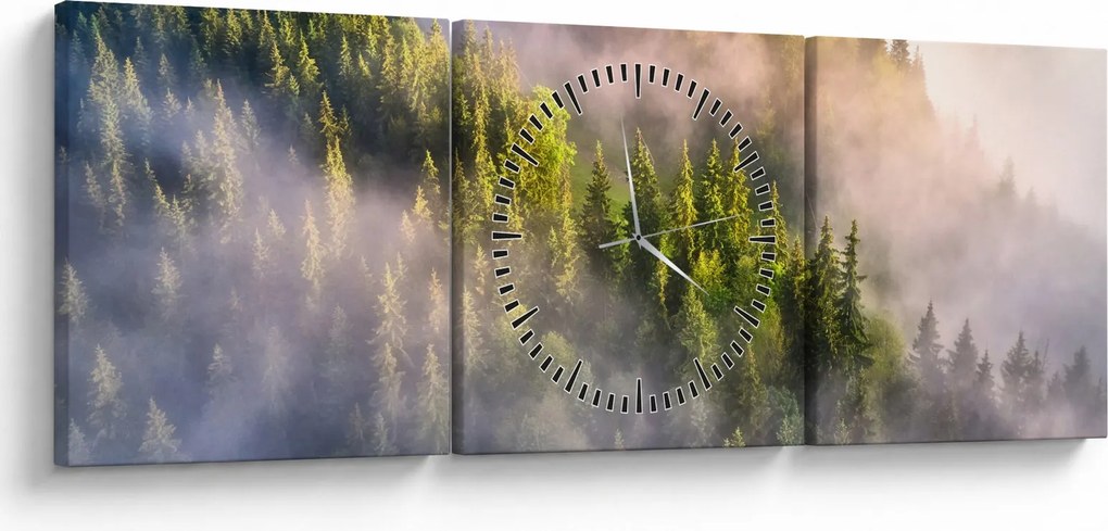 Tablou peisajului montan (cu ceas) (90x30 cm)
