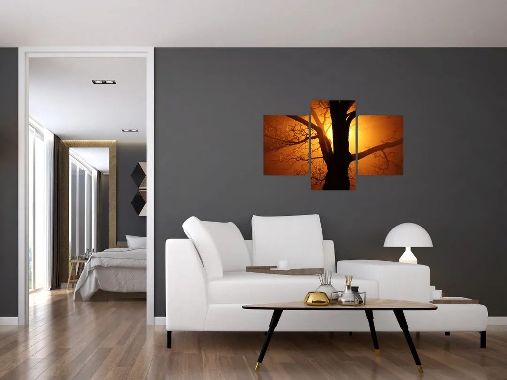 Tablou cu copac în apus de soare (90x60 cm)