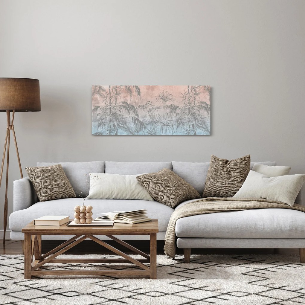 Tablou - Plante tropicale pe perete (120x50 cm)