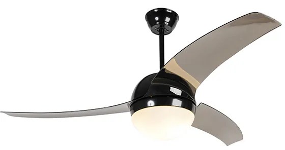 Ventilator de tavan modern negru cu lame de fum - Bora 52