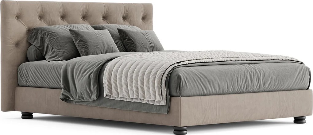 Pat tapițat New York cu saltea, 120/140/160/180 cm - 180x200