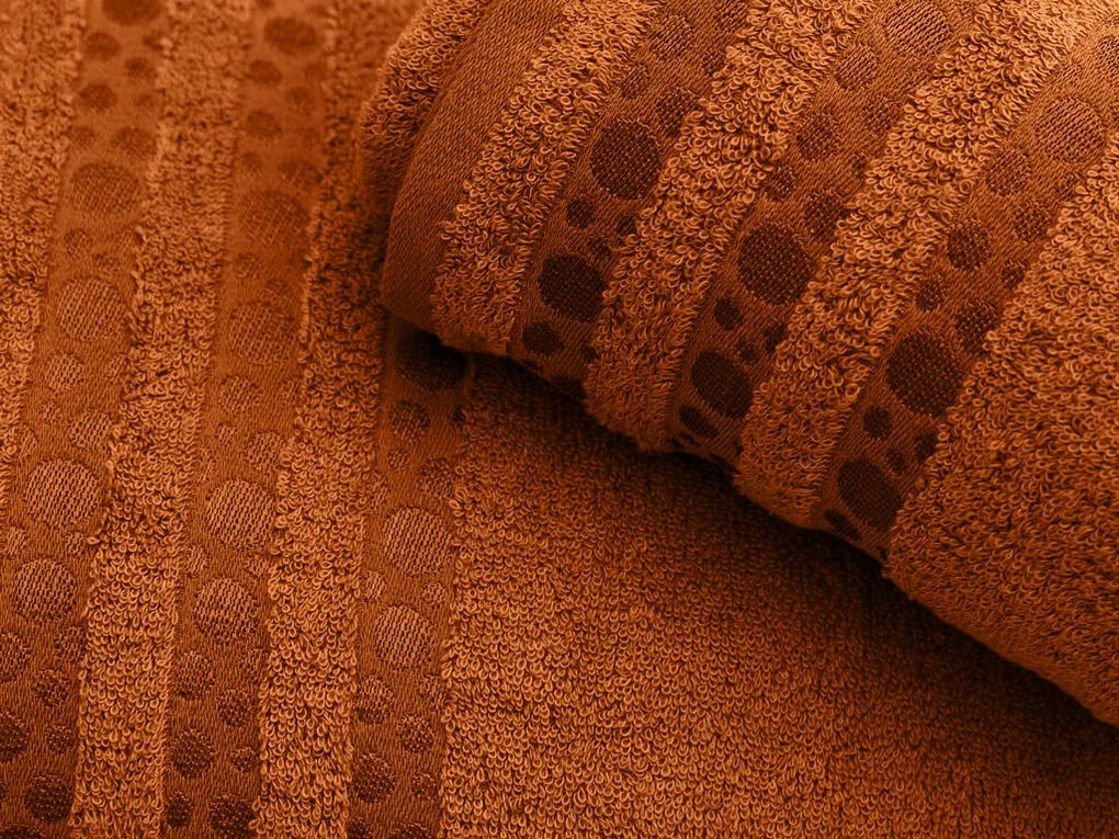 Prosop de baie din bambus DOTS maro inchis