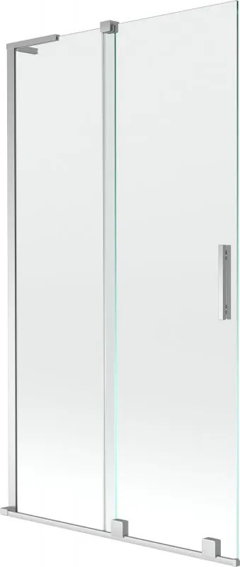 Mexen Velar L paravan de cadă cu 2 panouri culisante 100 x 150 cm, transparent, crom - 896-100-003-01-01