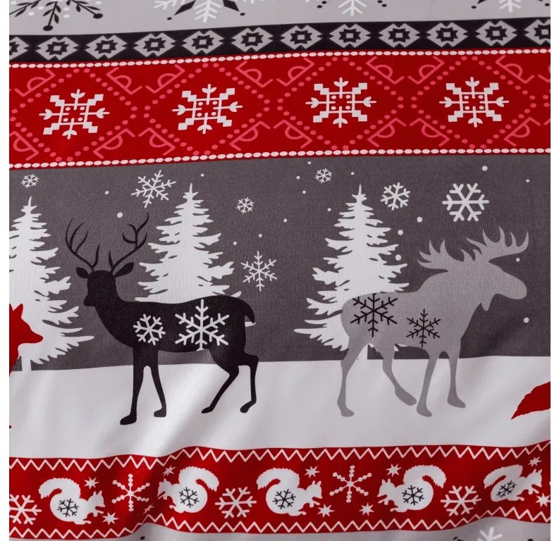 Lenjerie de pat din microfibra de flanel SNOWY FOREST gri Dimensiune lenjerie de pat: 70 x 90 cm | 140 x 220 cm