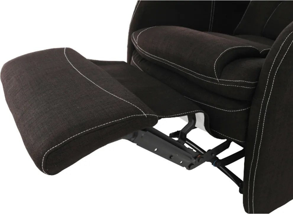 Fotoliu pentru relaxare, material textil ciocolatiu, KOMFY