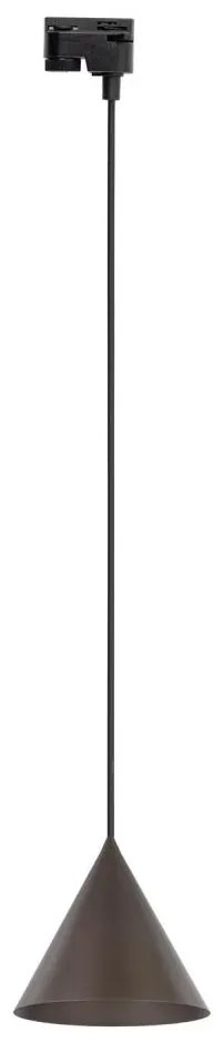 Lustră pe cablu pentru sistem de șină CONO 1xE27/15W/230V negru/maro