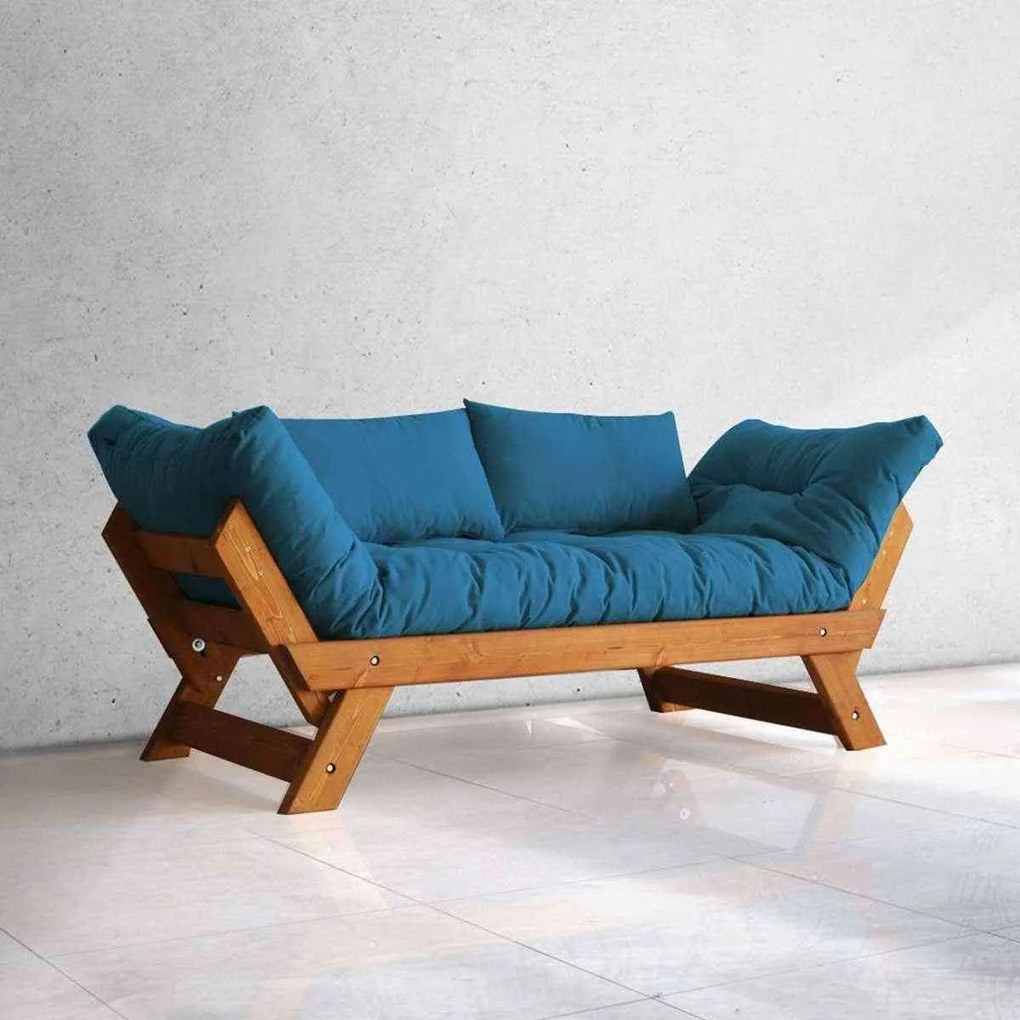 Canapea Extensibila din Lemn Adalar Albastru,180x85x75