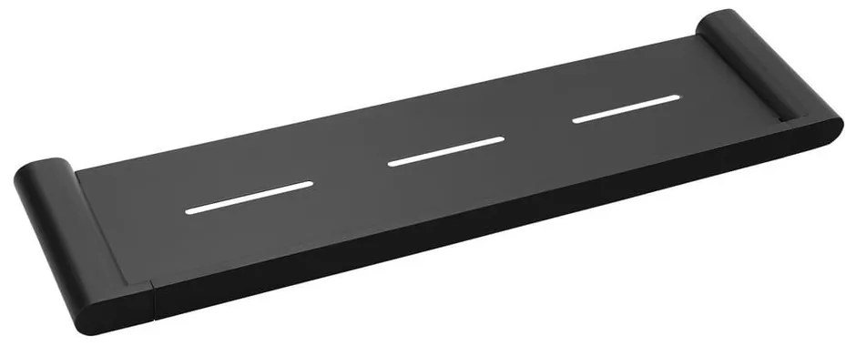 Raft pentru baie negru mat de montat pe perete din alamă Flori – Sapho