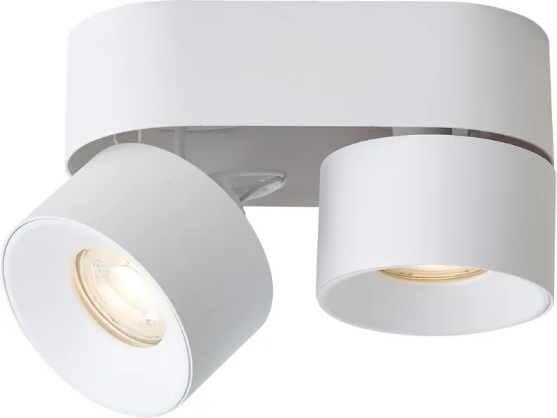 Spot aplicat modern alb GU10 50mm 2 lumini orientabil - Echo