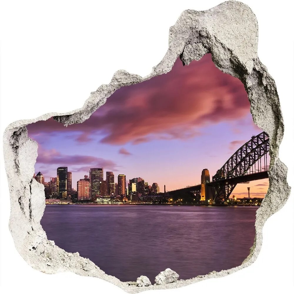 Fototapet un zid spart cu priveliște Bridge în Sidney