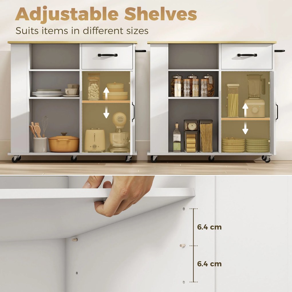 HOMCOM Cărucior mobil multifuncțional pentru depozitare | Aosom Romania