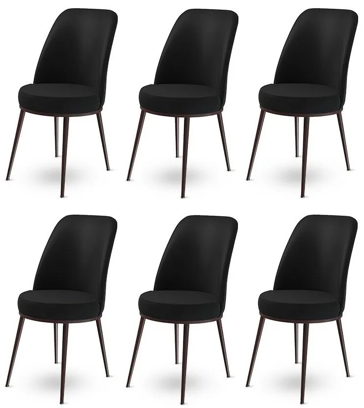 Set de scaune de sufragerie Dexa Black, 6 buc., 6 buc.