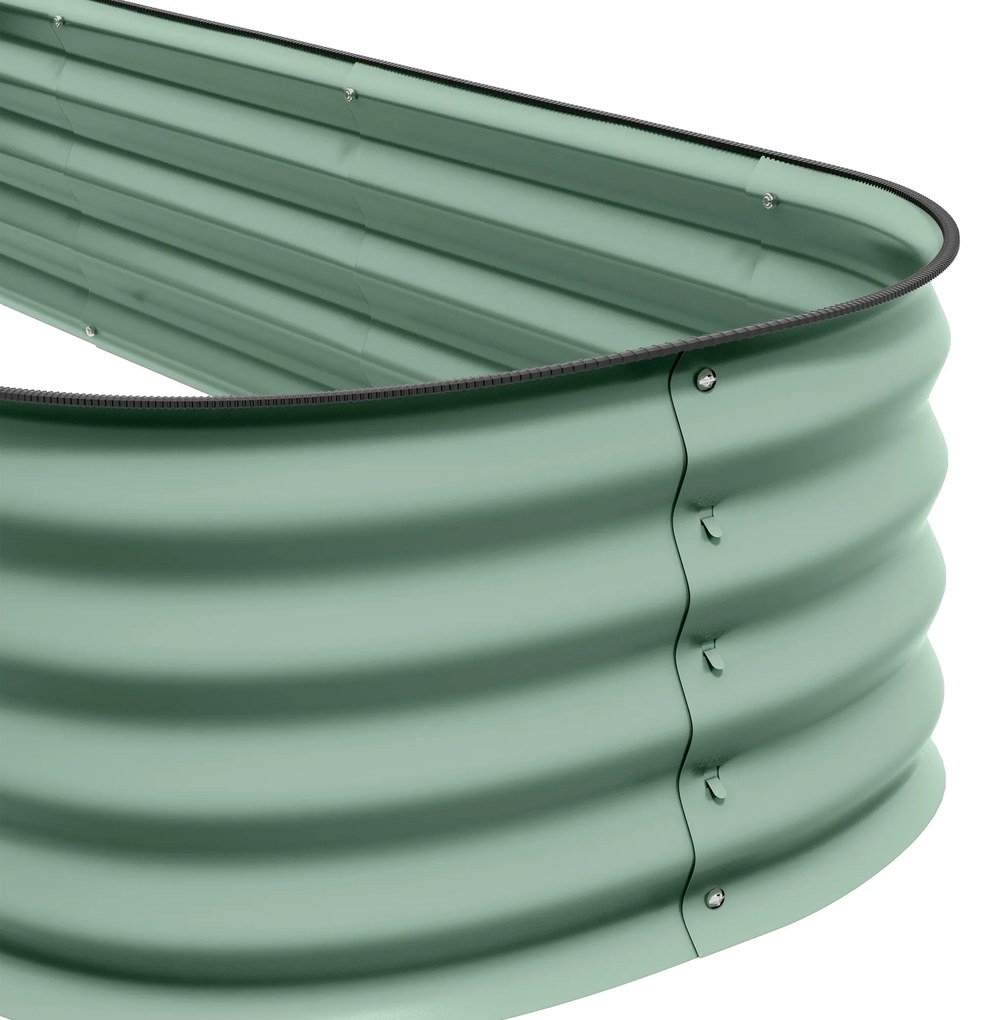 Outsunny Ghiveci înalt pătrat pentru grădină, din oțel modular, pentru legume, plante și flori, 240x62x30 cm | Aosom Romania