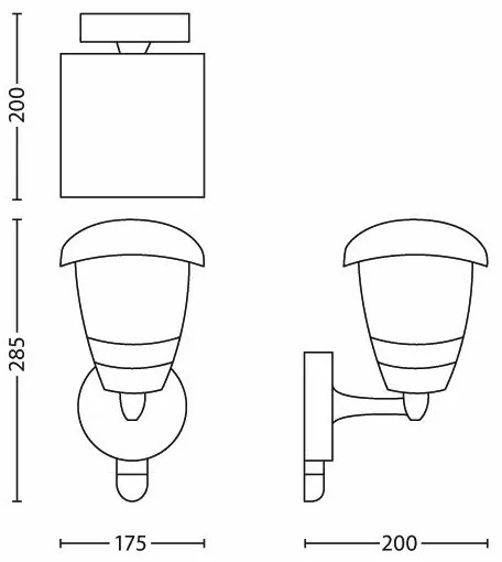 Aplică de exterior cu senzor Philips 15388/30/16 1xE27/60W/230V
