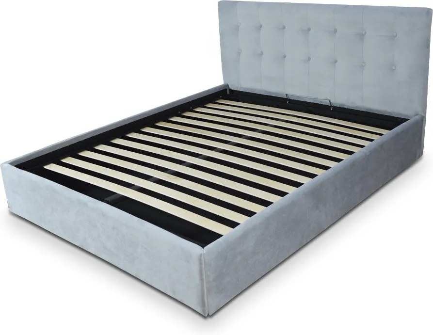 Pat tapitat somiera metalica rabatabila inclusa, dimensiune 160x200, material si culoare la alegere – Model Serena