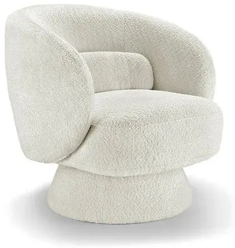 Fotoliu pivotant tesatura boucle alb BOSSA NOVA