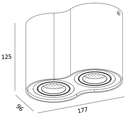 Spot RONDOO 2xGU10/50W/230V negru Zuma Line ACGU10-191-N