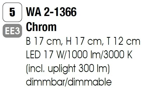 Aplica LED design LUX PRISM, chrome