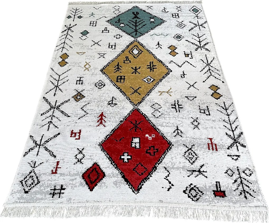Covor tesut traditional, 80x200 cm, Boho-Tribal