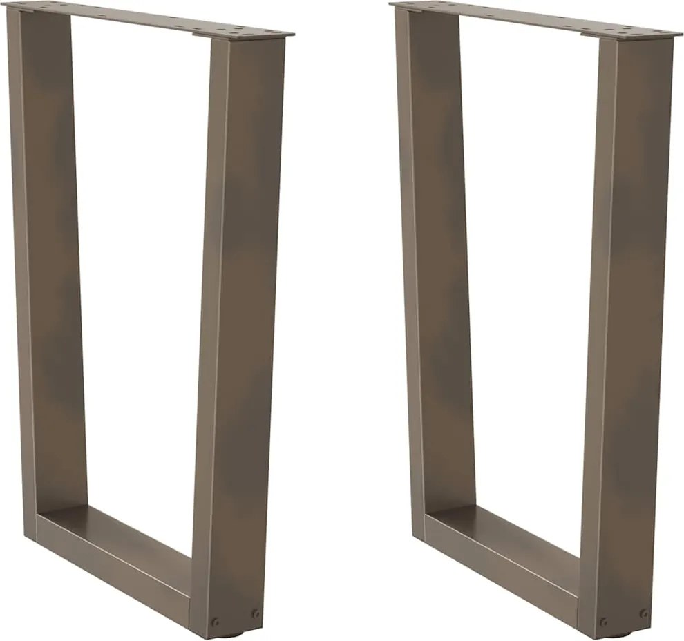 vidaXL Picioare de masă în formă de V, 2 buc., oțel natural, 60 x (72-73,3) cm