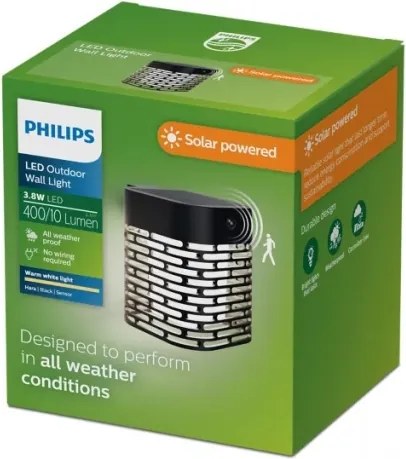 Philips - Aplica solară de perete cu senzor HARA, LED/3,8 W/3,7 V 800 mAh IP44