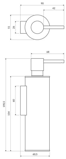 Dozator de săpun OMNIRES MP60721CR MODERN PROJECT 150 ml crom lucios