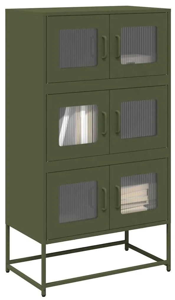 vidaXL Dulap înalt, verde măsliniu, 68x39x123 cm, oțel