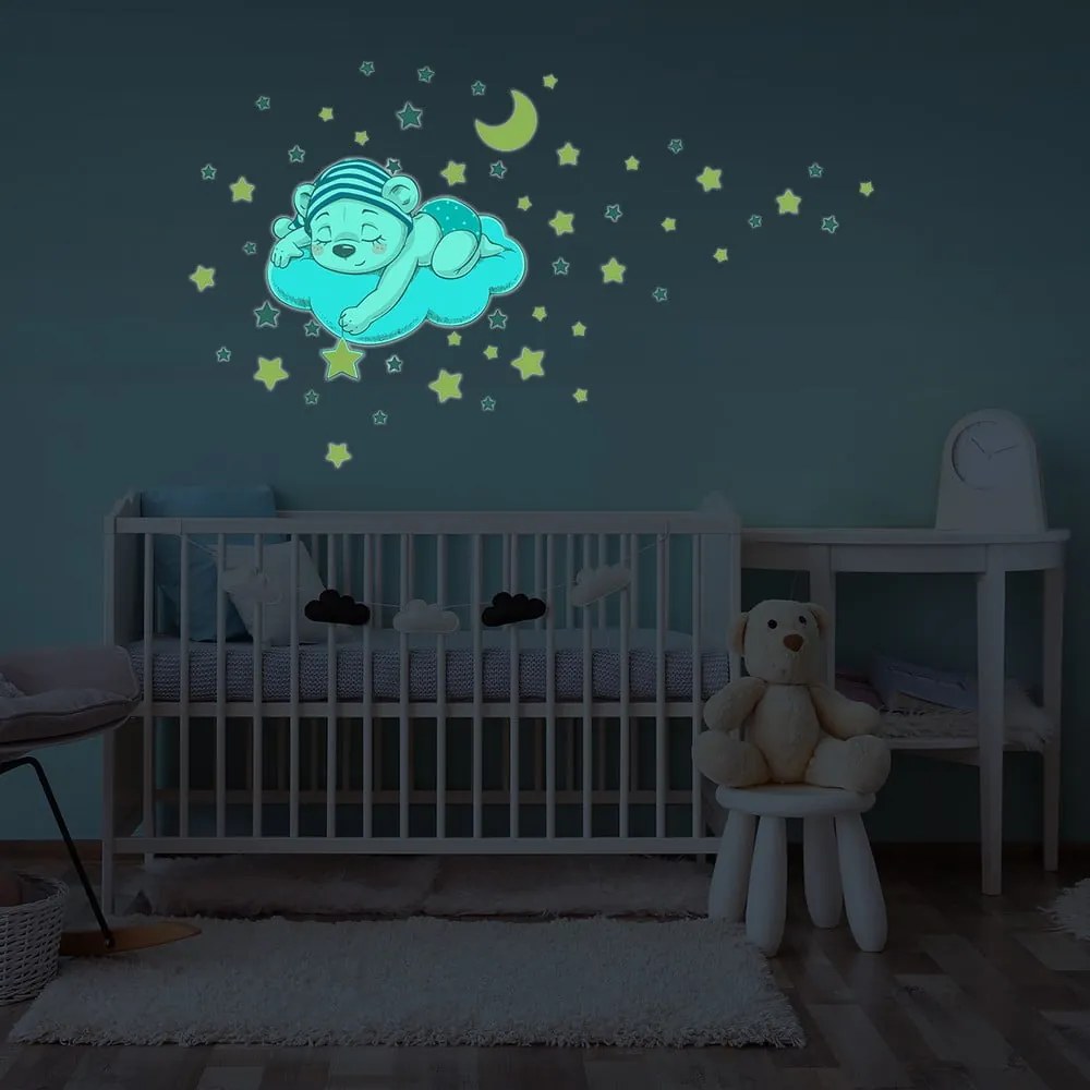 Autocolant de perete pentru copii 35x30 cm Dreamy Bear – Ambiance