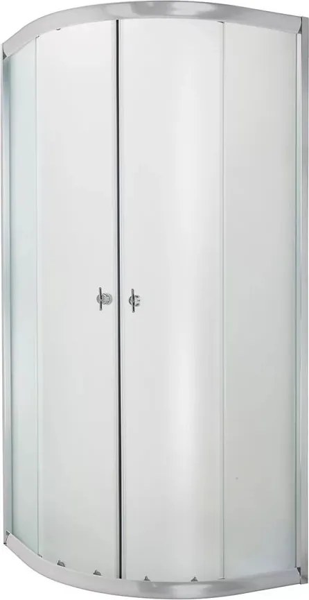Cabina de dus semirotunda Invena Marbella si usi culisante 80x80 crom sticla mata