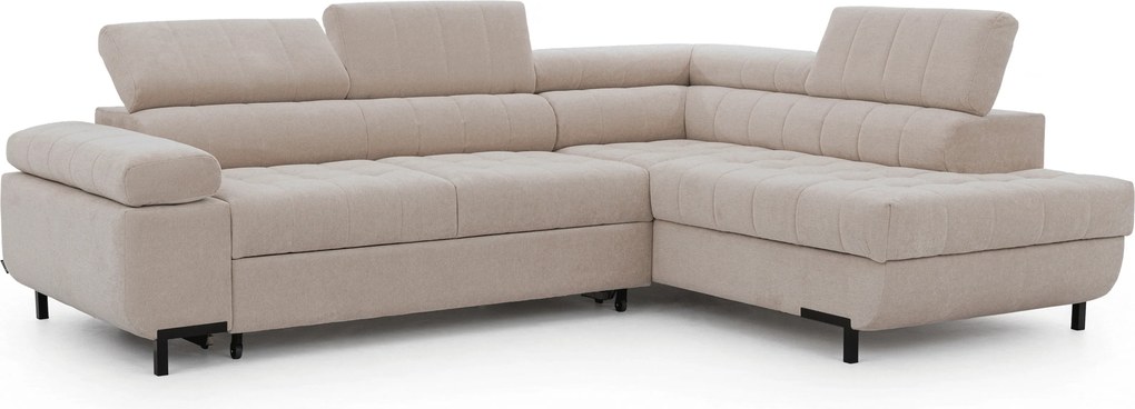 Colțar extensibil Tyrion L cu șezlong dreapta - chenille bej Vibe 08