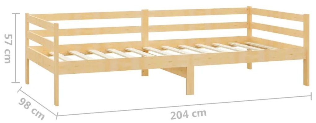 Pat de zi cu sertare, 90x200 cm,lemn masiv de pin Maro