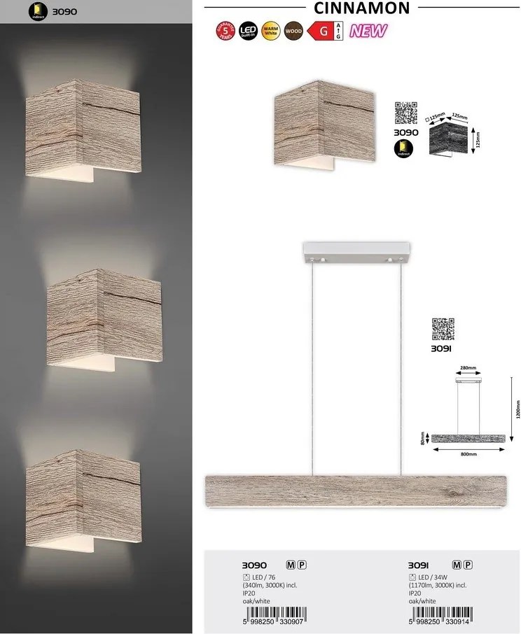 Aplica LED de perete design modern Cinnamon