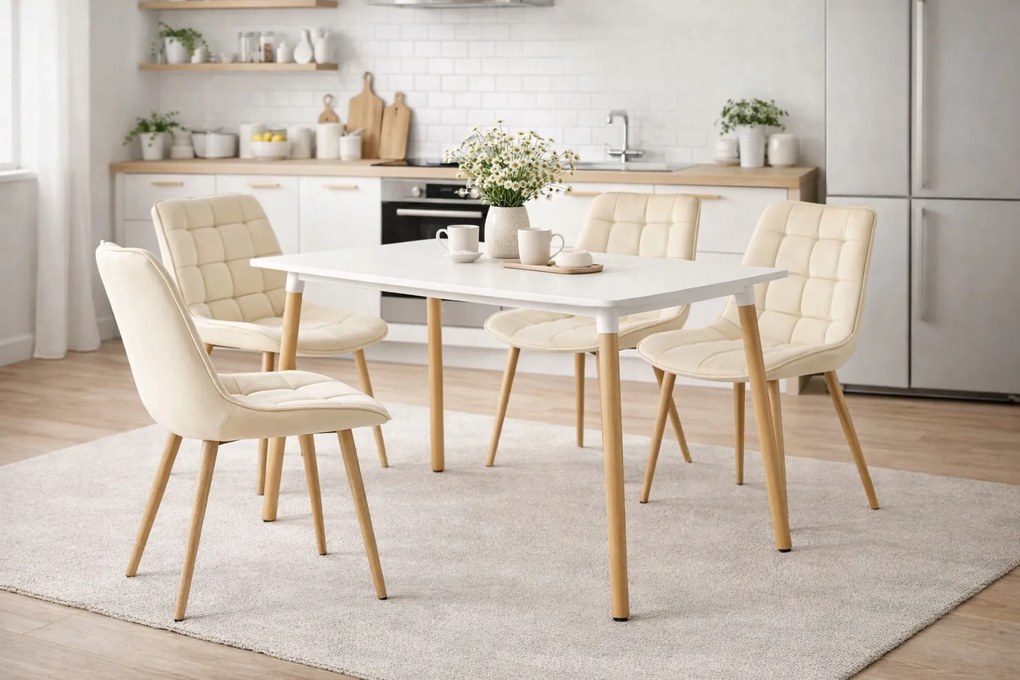 OFERTA Scaun de catifea bej deschis BERA calitatea a II-a