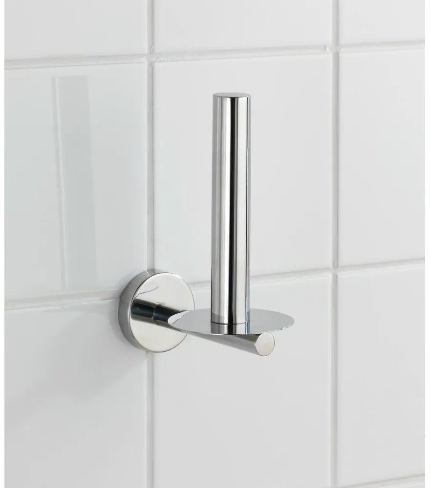 Suport pentru hârtie igienică argintiu lucios de montat pe perete din oțel inoxidabil Bosio – Wenko