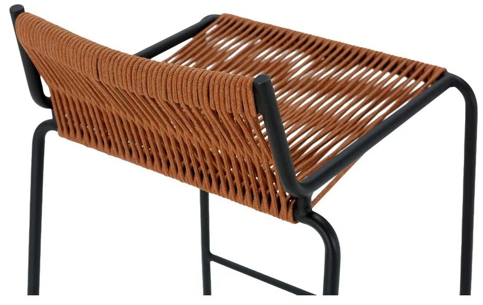 Scaun de bar teracotă din metal (înălțime șezut 65 cm) Emily – Marckeric